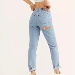 The Ragged Preist Distressed Straight Leg Distressed Jeans 26 Blues